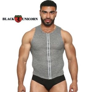 Black Unicorn Tank Top Full Zip Small tight